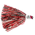 500-Streamer Pom Poms w/Mascot Handle - Cardinal/ Blue Jay End